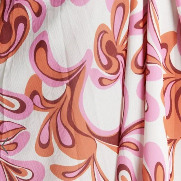 Auroray Cross Front Halter Maxi Dress in Pink Swirl - Picture 6 of 14